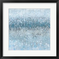 Framed Abstract Rain Slate Blue