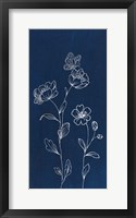 Blue Butterfly Garden I Framed Print