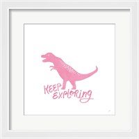 Framed 'Dino Inspiration VIII Pink' border=