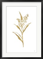 Framed Gold Line Lily of the Valley II