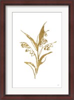 Framed Gold Line Lily of the Valley I