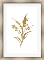 Framed Gold Line Lily of the Valley I