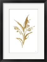 Framed Gold Line Lily of the Valley I