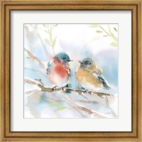 Framed Bluebird Pair in Spring