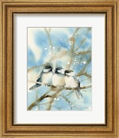 Framed Three Chickadees