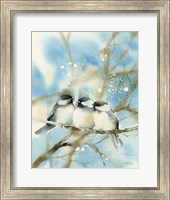 Framed Three Chickadees