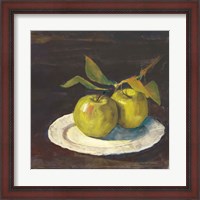 Framed Green Apple I Dark Brown