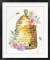 Framed Honeybee Blossoms VI