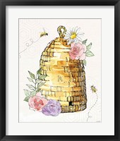 Framed Honeybee Blossoms VI