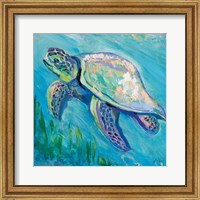 Framed Sea Turtle Swim Light Flipped