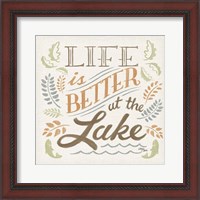 Framed 'Lake Life I Green' border=