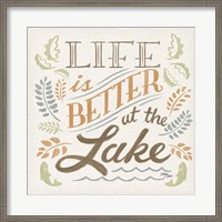 Framed 'Lake Life I Green' border=