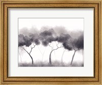Framed Misty Blue Forest Trees