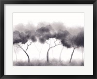 Framed Misty Blue Forest Trees