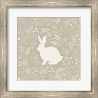Framed Floral Rabbit