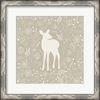 Framed 'Floral Deer' border=
