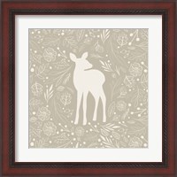 Framed 'Floral Deer' border=