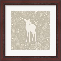 Framed Floral Deer