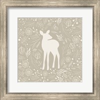 Framed Floral Deer