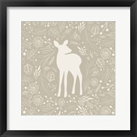 Framed Floral Deer