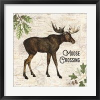 Framed Moose Crossing