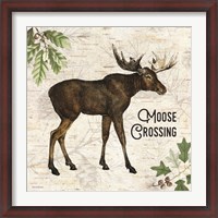 Framed Moose Crossing