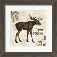 Framed Moose Crossing