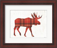 Framed Plaid Moose