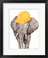 Construction Elephant Framed Print