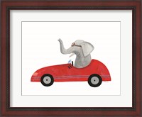 Framed Elephant in a Car