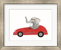 Framed Elephant in a Car