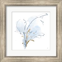 Framed Blue and Gold Floral III
