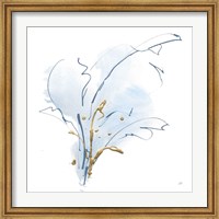 Framed Blue and Gold Floral III