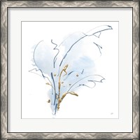 Framed Blue and Gold Floral III