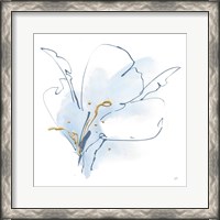 Framed Blue and Gold Floral II