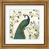 Framed Peacock Arbor I Ivory v2