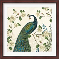 Framed Peacock Arbor I Ivory v2