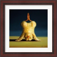 Framed 'Yoga Chick Lotus Headstand' border=
