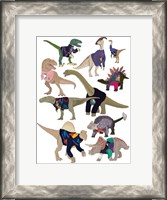 Framed Dinosaurs in 80's Jumpers