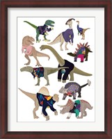 Framed Dinosaurs in 80's Jumpers