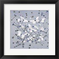 Framed 19th Century Butterfly Constellations in Blue I