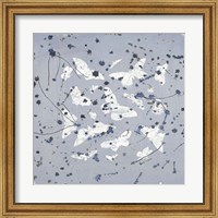 Framed 19th Century Butterfly Constellations in Blue II