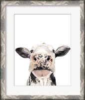 Framed Watercolor Cow Portrait II