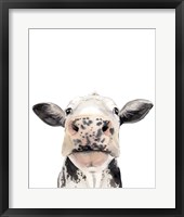 Watercolor Cow Portrait II Framed Print