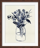 Framed Indigo Floral Vase II