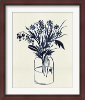 Framed Indigo Floral Vase II