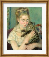 Framed Woman with Cat (Femme au chat), 1875