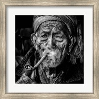 Framed Elderly Smoker