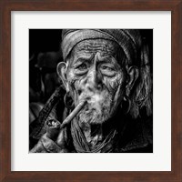 Framed Elderly Smoker