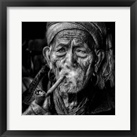 Framed Elderly Smoker